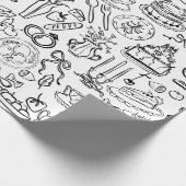 hand drawn wedding marriage vegan vegetarian cadeaupapier (Hoek)