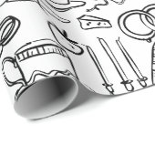 hand drawn wedding marriage vegan vegetarian cadeaupapier (Rol Hoek)