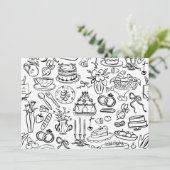 hand drawn wedding marriage vegan vegetarian kaart (Staand voorkant)