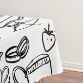 hand drawn wedding marriage vegan vegetarian tafelkleed (Voorbeeld)