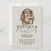 Hand Drawn Weenies and Martinis Dachshund Kaart (Voorkant)