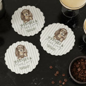 Hand Drawn Weenies and Martinis Dachshund Kartonnen Onderzetters