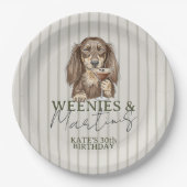 Hand Drawn Weenies and Martinis Dachshund Papieren Bordje (Voorkant)