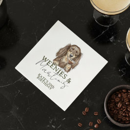 Hand Drawn Weenies and Martinis Dachshund Servet