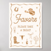 Hand Drawn Western Bridal Shower Favor Poster (Voorkant)
