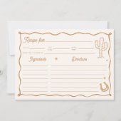 Hand Drawn Western Bridal Shower Recipe Card Kaart (Voorkant)