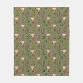 Hand Drawn Western Bull Skull Desert Cactus  Fleece Deken (Voorkant)