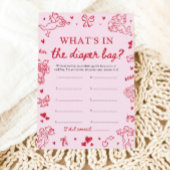 Hand Drawn What's In The Diaper Bag Baby Shower Kaart