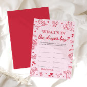 Hand Drawn What's In The Diaper Bag Baby Shower Kaart