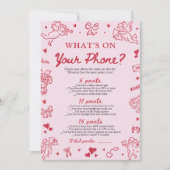 Hand Drawn What's on Your Phone Baby Shower Game Kaart (Voorkant)