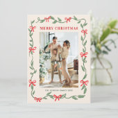 Hand Drawn Whimsical Boho Christmas 5 Photo Feestdagenkaart (Staand voorkant)