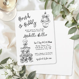Hand Drawn Whimsical Bridal Shower Kaart