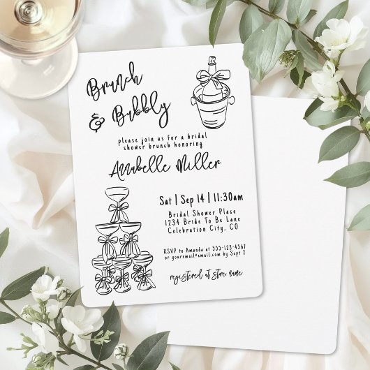 Hand Drawn Whimsical Bridal Shower Kaart