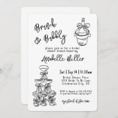 Hand Drawn Whimsical Bridal Shower Kaart (Voorkant / Achterkant)