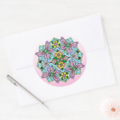 Hand Drawn Whimsical Butterfly Mandala Ronde Sticker (Envelop)