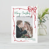 Hand Drawn Whimsical Christmas Feestdagenkaart (Staand voorkant)