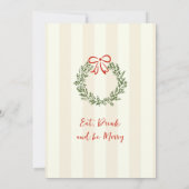 Hand Drawn Whimsical Christmas Holiday Dinner Kaart (Achterkant)