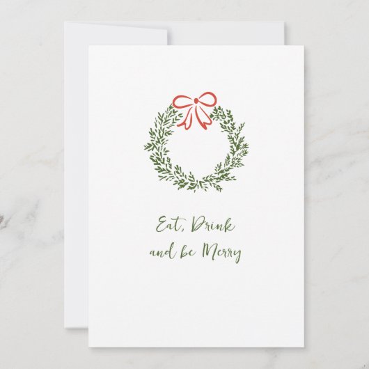 Hand Drawn Whimsical Christmas Holiday Dinner Kaart (Achterkant)