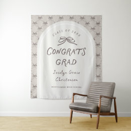 Hand Drawn Whimsical Congrats Grad Party Backdrop Wandkleed