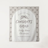 Hand Drawn Whimsical Congrats Grad Party Backdrop Wandkleed (Voorkant)