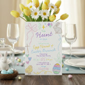 Hand Drawn Whimsical Doodles Easter Party Kaart