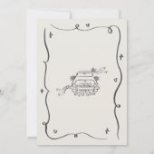 Hand Drawn Whimsical Doodles Wavy Frame Wedding Kaart (Achterkant)