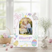 Hand Drawn Whimsical Easter Photo Arch Feestdagenkaart