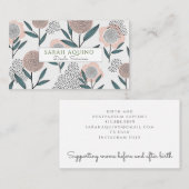 Hand Drawn Whimsical Flowers Doula Birth Services Visitekaartje (Voorkant / Achterkant)