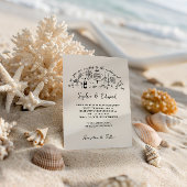 Hand-drawn whimsical line art wedding style kaart