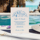 Hand-drawn whimsical line art wedding style kaart