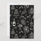 Hand-drawn whimsical line art wedding style kaart (Achterkant)