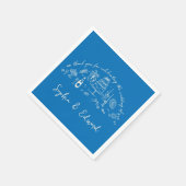 Hand-drawn whimsical line art wedding style servet (Hoek)