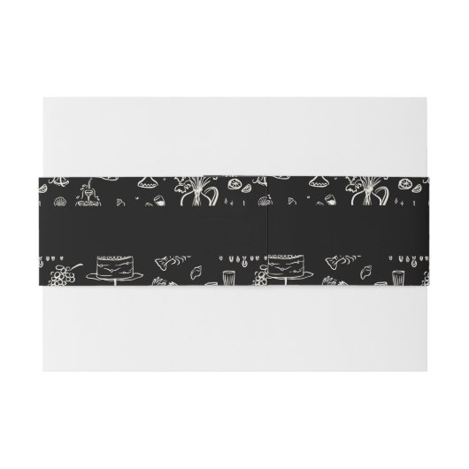 Hand-drawn whimsical line art wedding style uitnodigingen wikkel (Achterkant Voorbeeld)