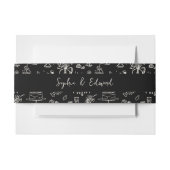 Hand-drawn whimsical line art wedding style uitnodigingen wikkel (Voorkant Voorbeeld)