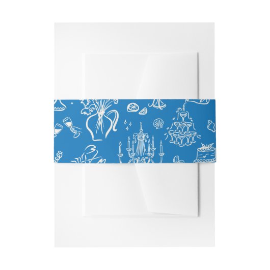 Hand-drawn whimsical line art wedding style uitnodigingen wikkel (Voorkant Voorbeeld)