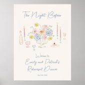 Hand drawn Whimsical Rehearsal Dinner Welcome Sign Poster (Voorkant)