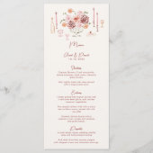Hand Drawn Whimsical Tabletop Burgundy Wedding Menu (Voorkant)