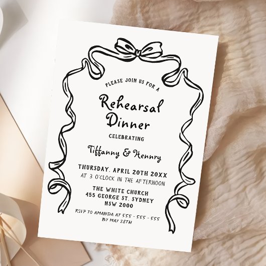 Hand Drawn Whimsical wedding rehearsal dinner Kaart