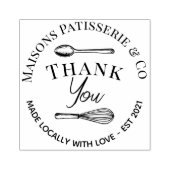 Hand Drawn Whisk Spoon Bakery Business Thank You Rubberstempel (Afrduk)