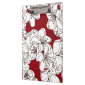 Hand Drawn White Apple Blossom Flowers op Red Klembord (Links)