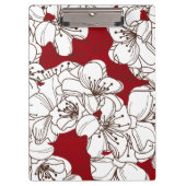 Hand Drawn White Apple Blossom Flowers op Red Klembord (Voorkant)