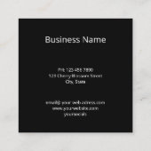 Hand Drawn White Dove Black Marble Visitekaartje (Achterkant)