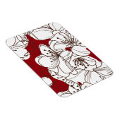 Hand Drawn White Wild Flowers op Red Magneet (Rechterzijde)