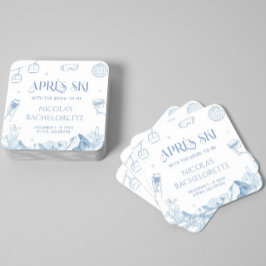 Hand Drawn Winter Apres Ski Bachelorette Party Kartonnen Onderzetters