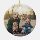 Hand Drawn Winter Berries Wreath Photo Keramisch Ornament (Achterkant)