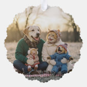 Hand Drawn Winter Berries Wreath Photo Ornament Kaart (Achterkant)