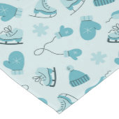 Hand Drawn Winter Pattern Cyan Table Runner Medium Tafelloper (Hoek)