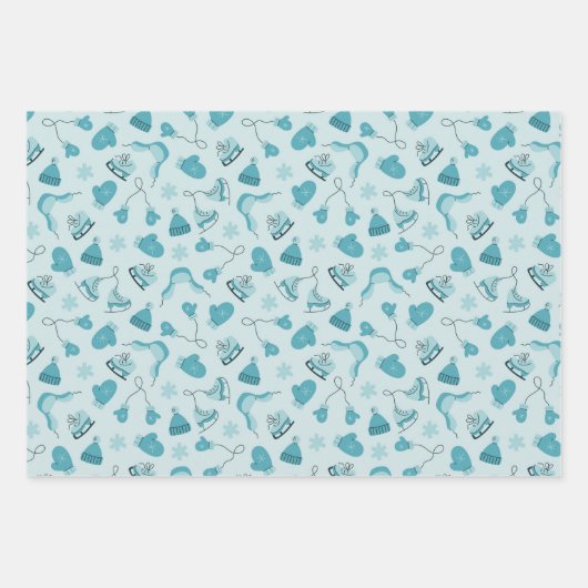 Hand Drawn Winter Pattern Mix Wrapping Paper Set3 (Voorkant)