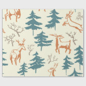 Hand drawn winter seamless pattern with deer and p cadeaupapier (Vlak)