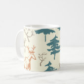 Hand drawn winter seamless pattern with deer and p koffiemok (Voorkant links)